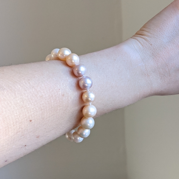 Ombre Freshwater Pearl Bracelet & Zirconia - Picture 2 of 4
